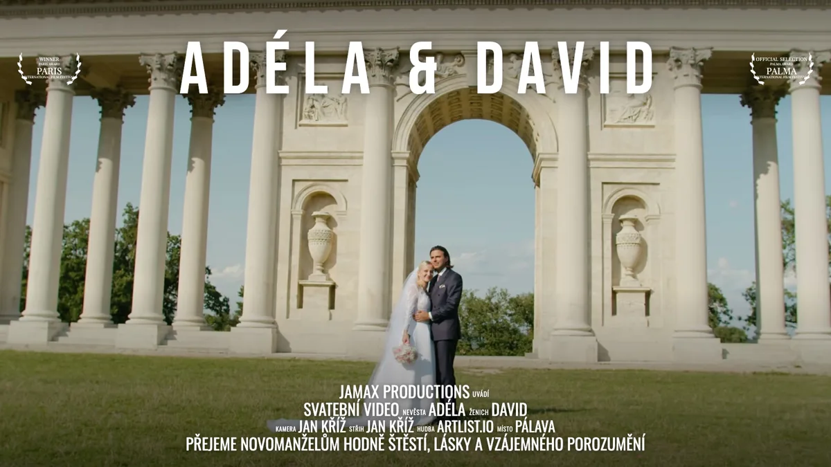 Svatební video Adéla & David – Zámek Valtice a Vinařství Obelisk – svatební kameraman Jamax