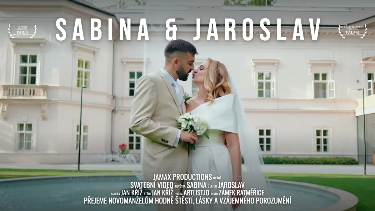 Svatební video Sabina & Jaroslav – Zámek Ratměřice – svatební kameraman Jamax